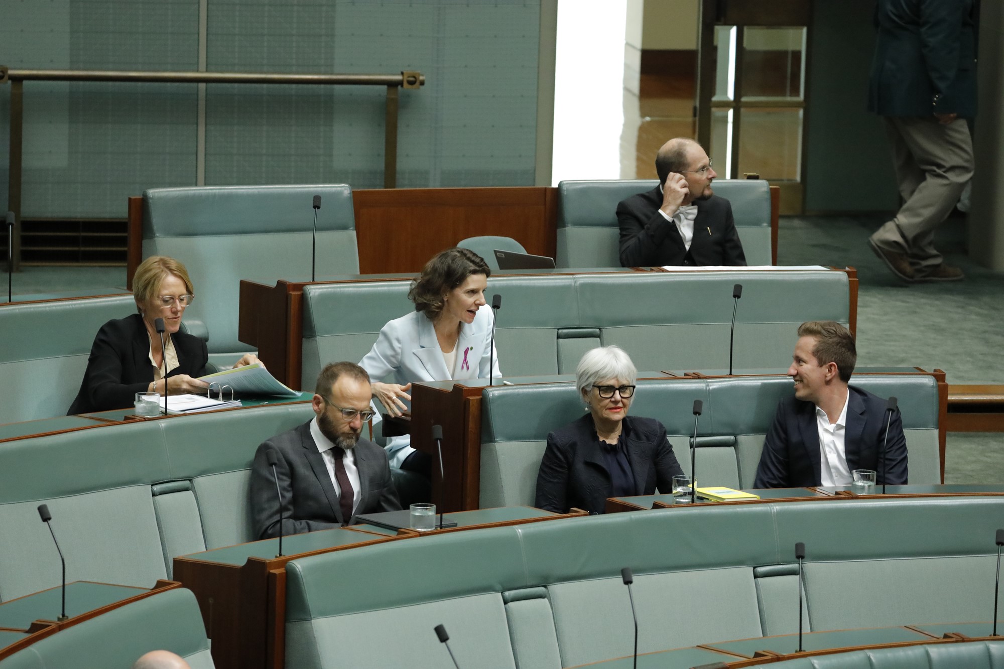 wide shot of senators in parliament  house